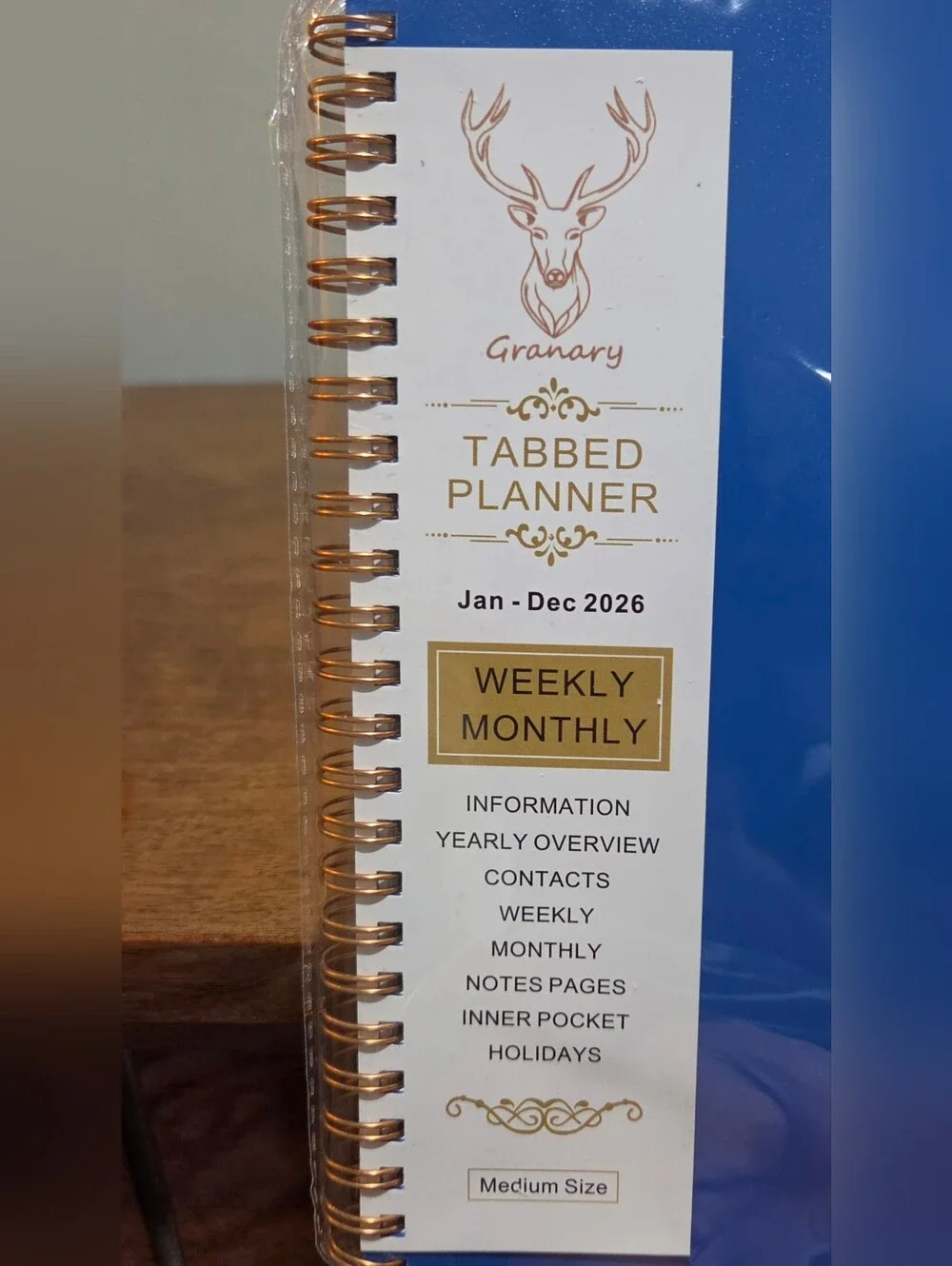 NWT Blue Granary Tabbed Yearly 2026 Weekly Monthly Planner